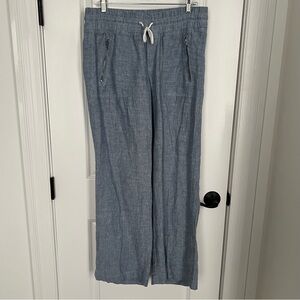 Athleta- Retreat Linen Wide Leg Pant, Light Jean Blue